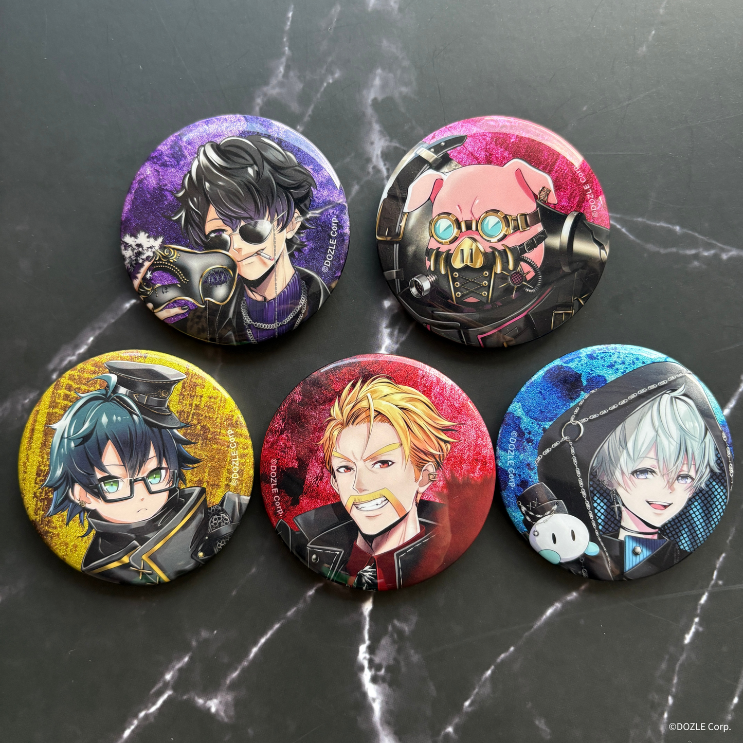 DOZLE Corp. VILLAINS ランダムグリッター缶バッジ
